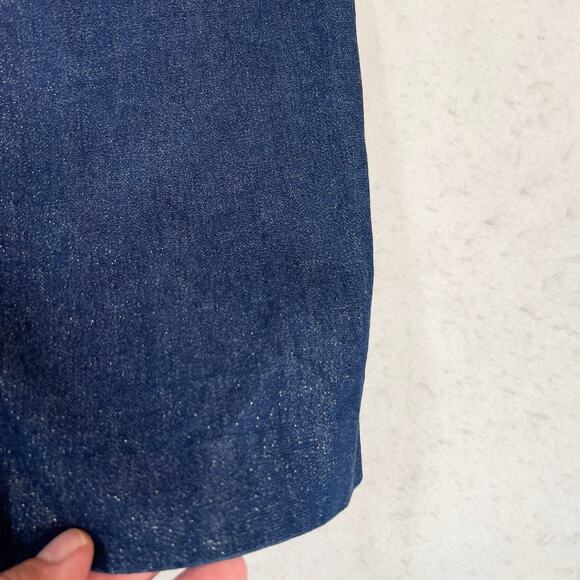 Maggy London Denim Above the Knee Dress Woman Size 4 Sleeveless Sparkle Rear Zip - Picture 3 of 15